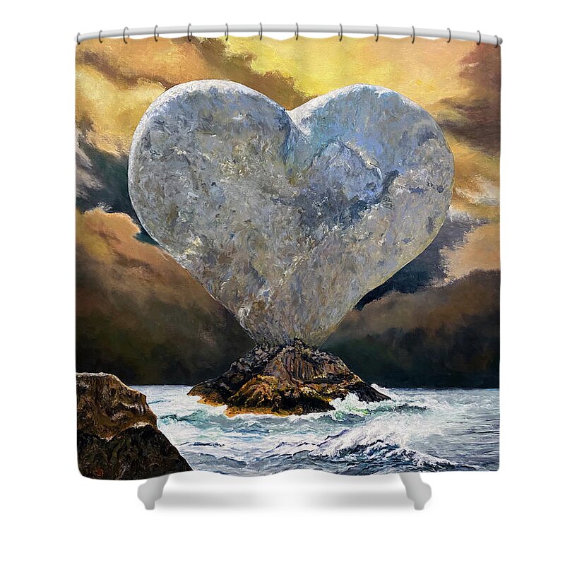 Heart Of Stone Shower Curtain featuring the painting Heart of Stone Revisited by Thomas Blood