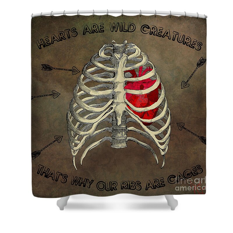 Digital Collage Shower Curtain featuring the digital art Hearts Are Wild by Janice Leagra