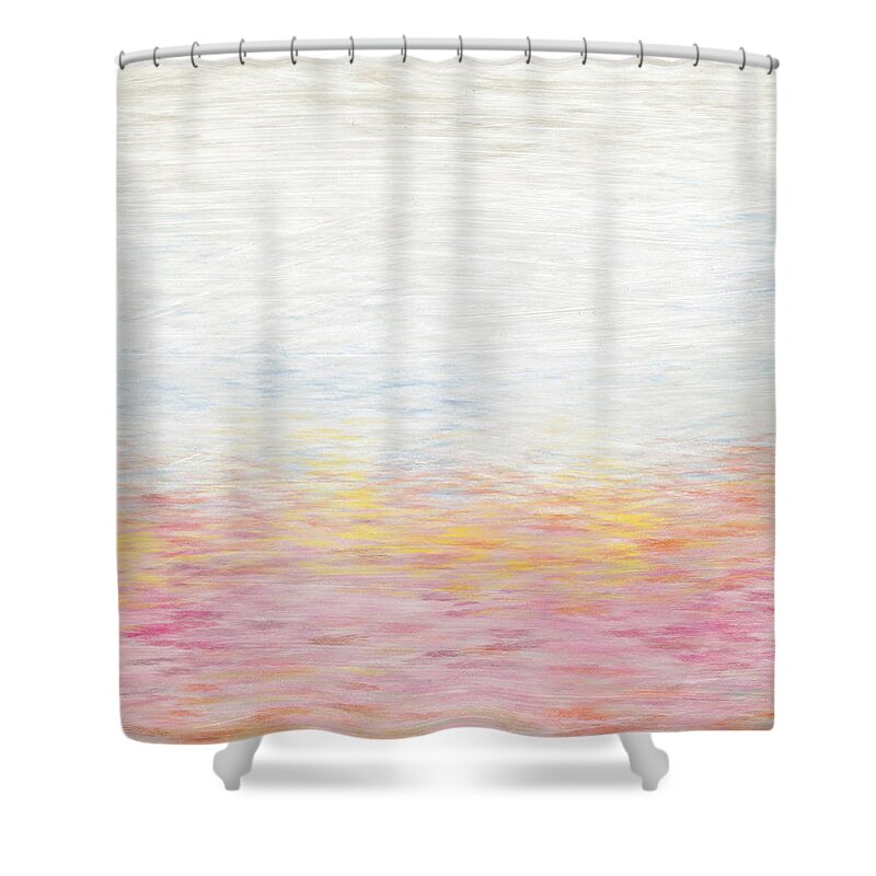 Abstract Shower Curtain featuring the mixed media Hearts Delight- Art by Linda Woods by Linda Woods