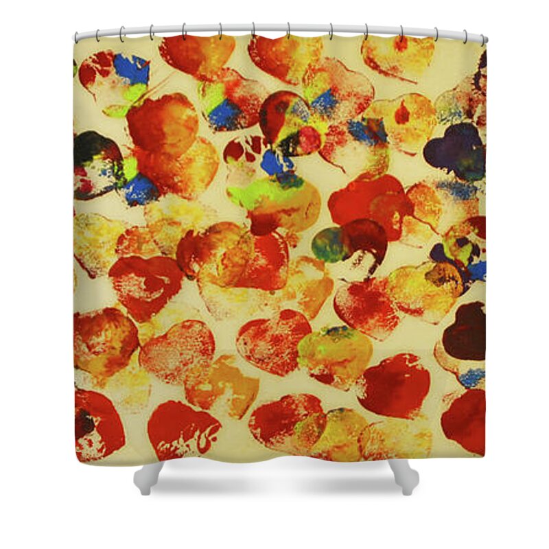 Hearts Shower Curtain featuring the painting Hearts of Love by George D Gordon III