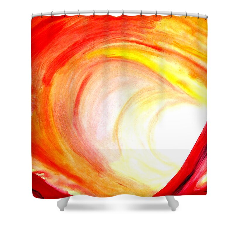 Abstract Shower Curtain featuring the painting Heat by Carlin Blahnik CarlinArtWatercolor