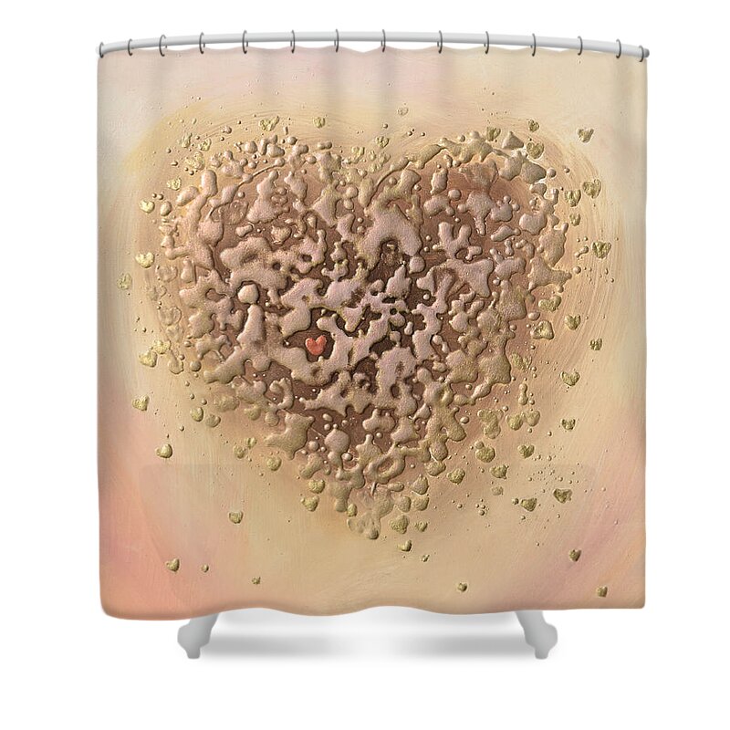 Heart Shower Curtain featuring the painting Heat Full of Love by Amanda Dagg
