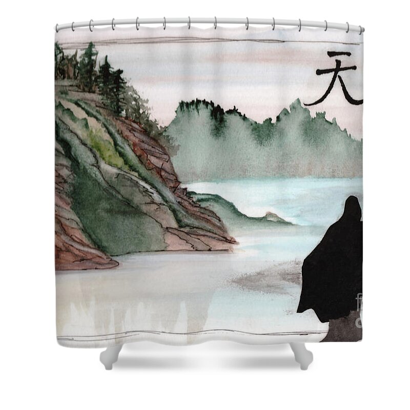 Nature Shower Curtain featuring the painting Heavenly Wind by AnnMarie Parson-McNamara