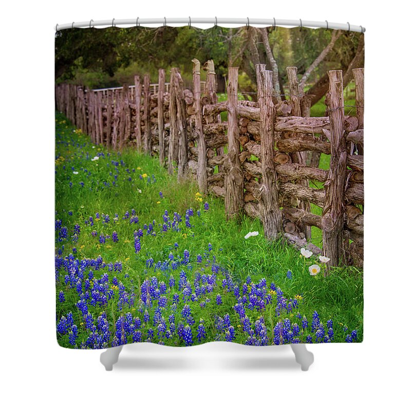 Bluebonets Shower Curtain featuring the photograph Heaven's Light on the Loop by Lynn Bauer