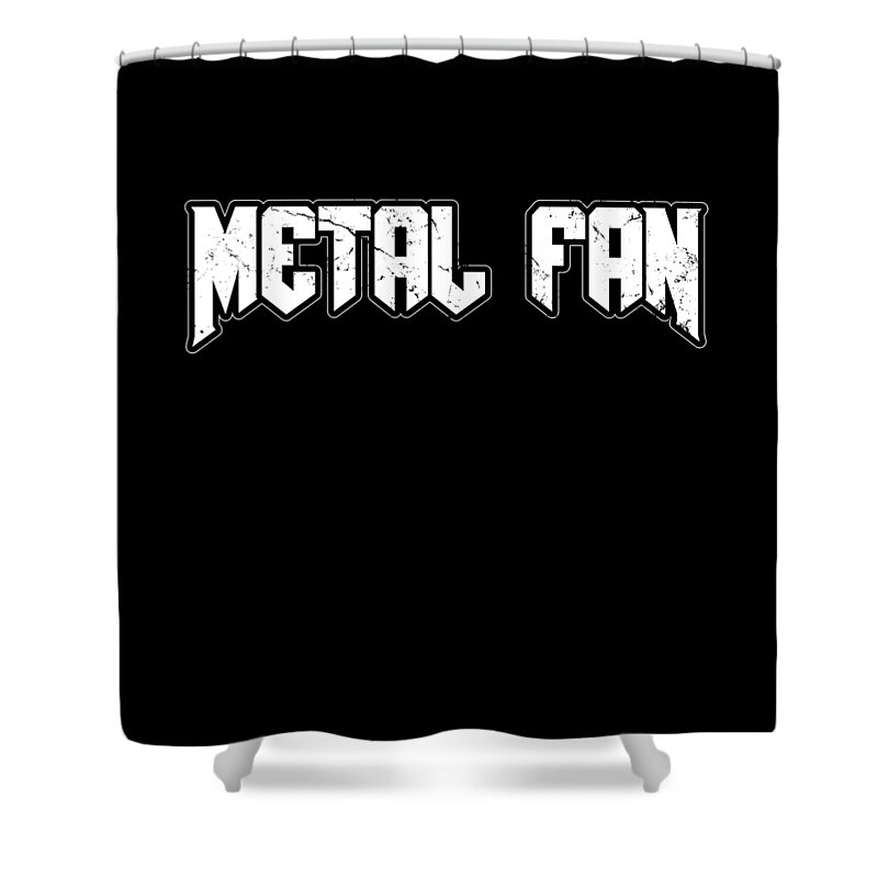 Funny Shower Curtain featuring the digital art Heavy Metal Fan by Flippin Sweet Gear