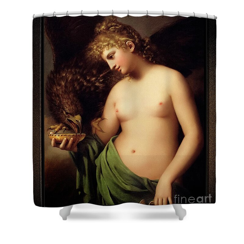Hebe Shower Curtain featuring the painting Hebe Offering Cup to Jupiter by Gaspare Landi Fine Art Old Masters Reproduction by Rolando Burbon