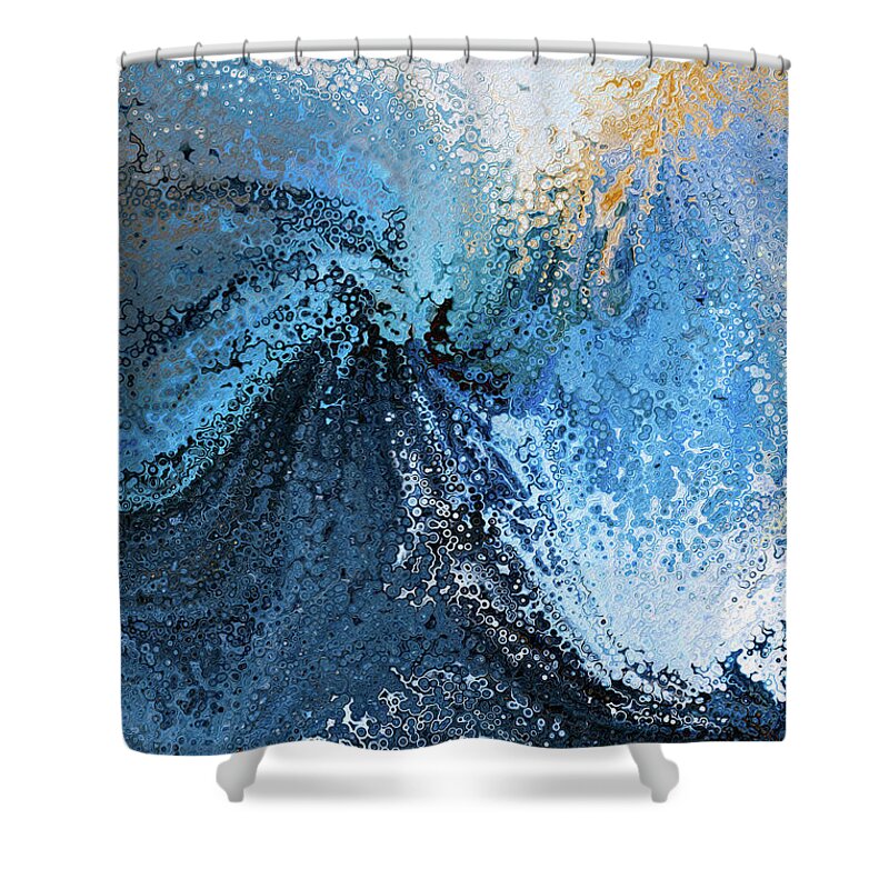 Blue Shower Curtain featuring the painting Hebrews 10 23. Hold Fast. by Mark Lawrence