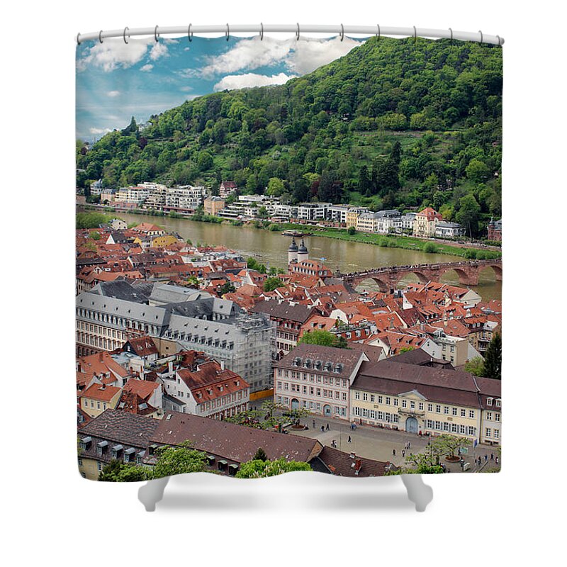 Heidelberg Germany Fstop101 Europe Cathedral River Rhine Hills Church Landscape Shower Curtain featuring the photograph Heidelberg Germany by Geno