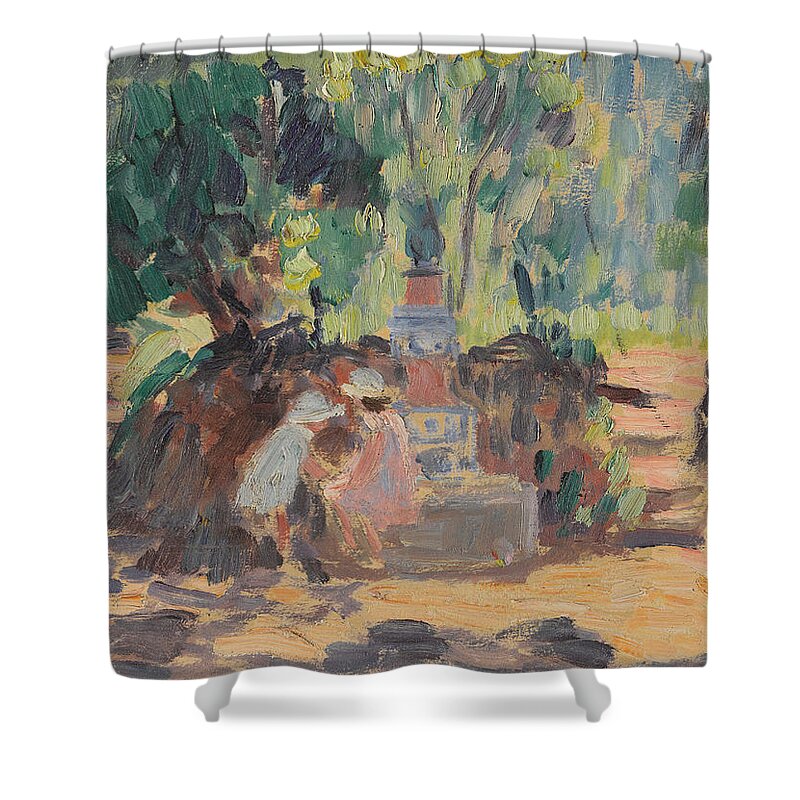 Background Shower Curtain featuring the painting Henri Lebasque by MotionAge Designs