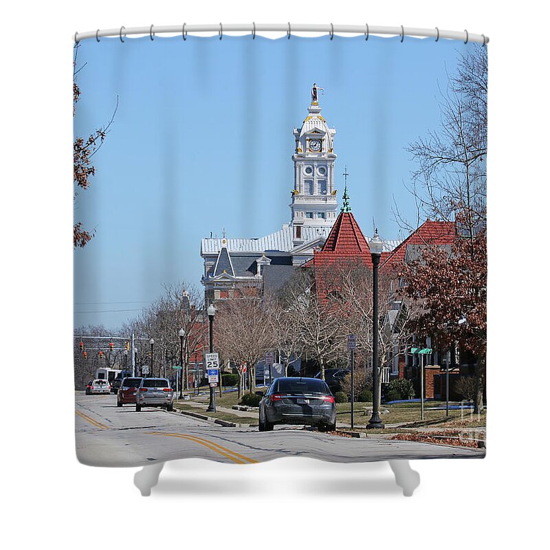 Henry County Courthouse Shower Curtain featuring the photograph Henry County Courthouse Napoleon Ohio from Washington Street 1174 #1 by Jack Schultz