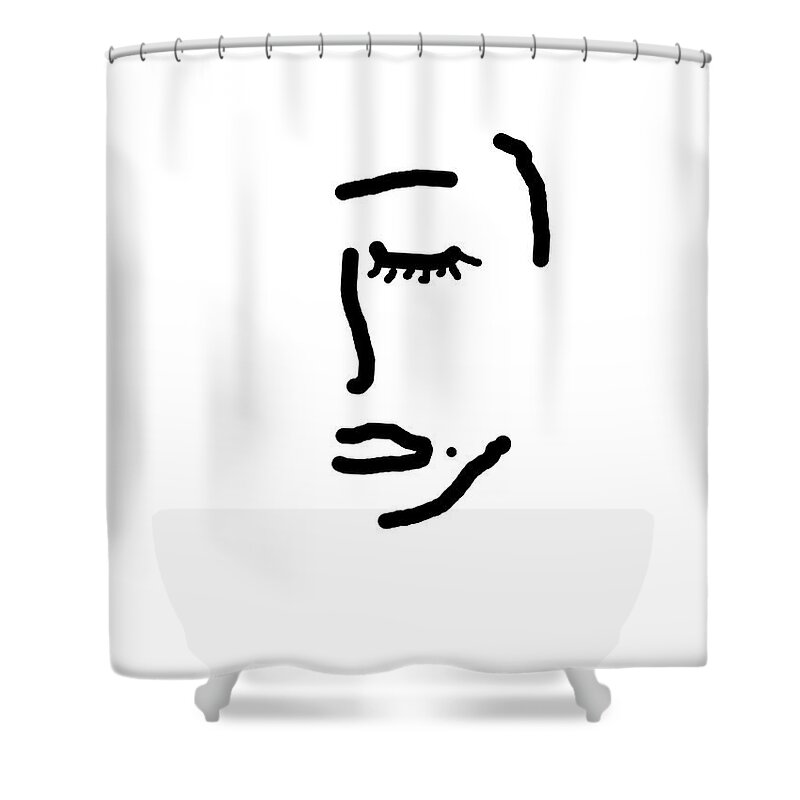 Face Shower Curtain featuring the digital art Her by Alison Frank