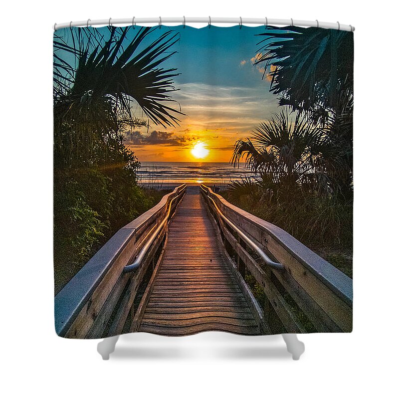 Beach Photographs Shower Curtain featuring the photograph Here Comes the Sun by Danny Mongosa