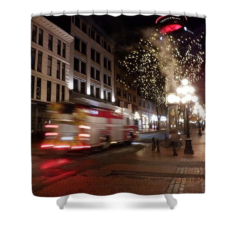 Gastown Shower Curtain featuring the photograph Heroes in Motion 2 by James Cousineau