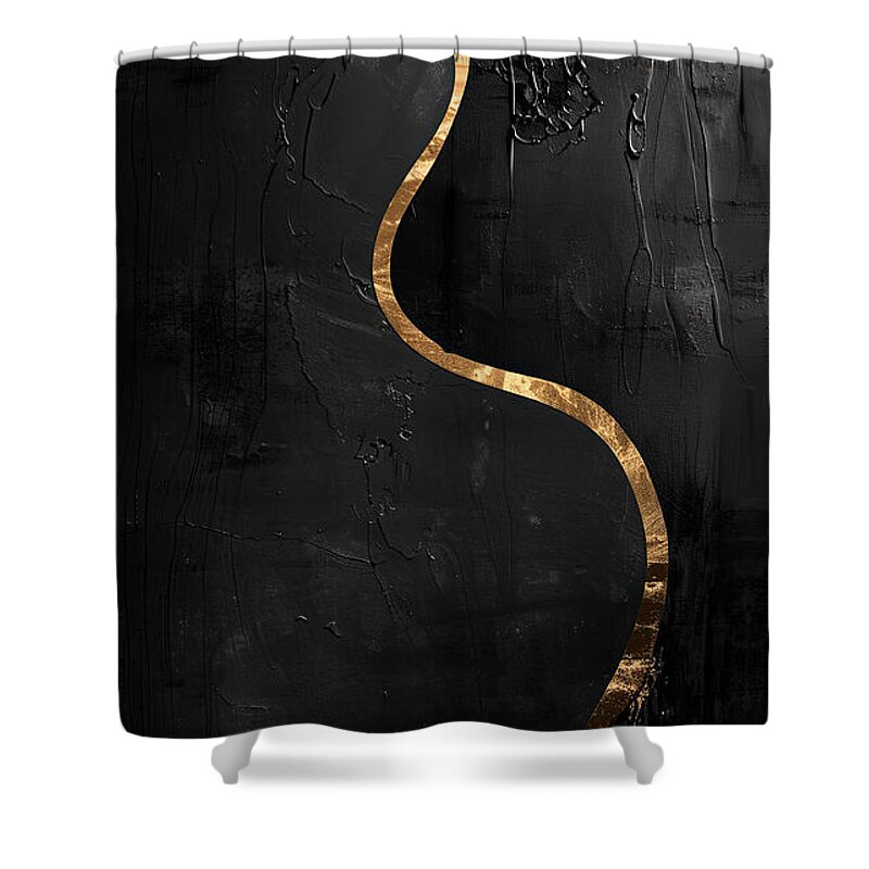 Heron Shower Curtain featuring the painting Heron Modern Abstract Art by Lourry Legarde