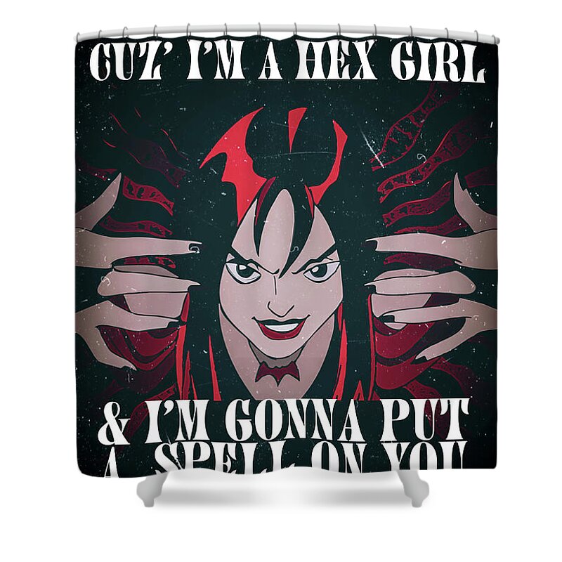 Hex Girls Shower Curtain featuring the digital art Hex Girl by Christina Rick