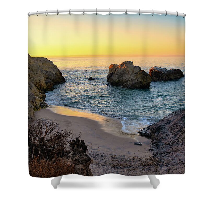 Beach Shower Curtain featuring the photograph Hidden Cove at Sunrise by Matthew DeGrushe