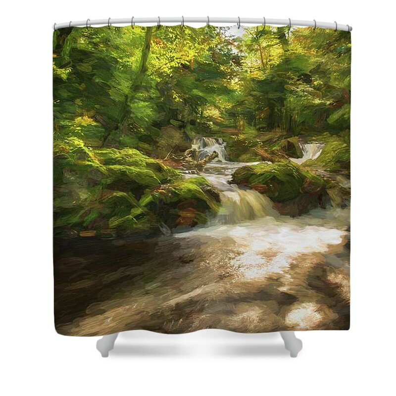 Fall Shower Curtain featuring the photograph Hidden Falls by Linda Shannon Morgan