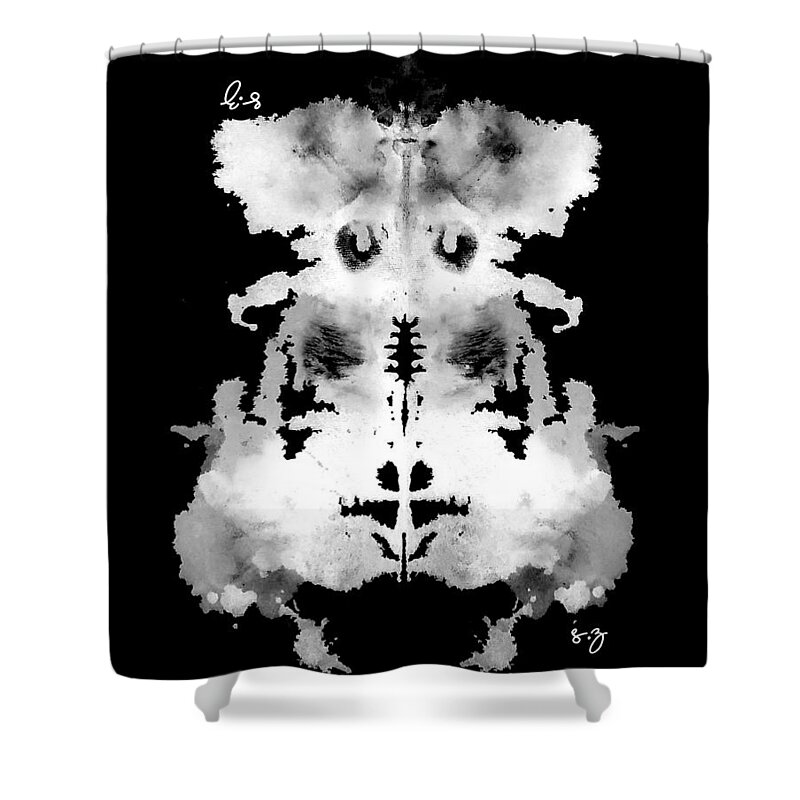 Abstract Shower Curtain featuring the painting Hide my heart no more by Stephenie Zagorski