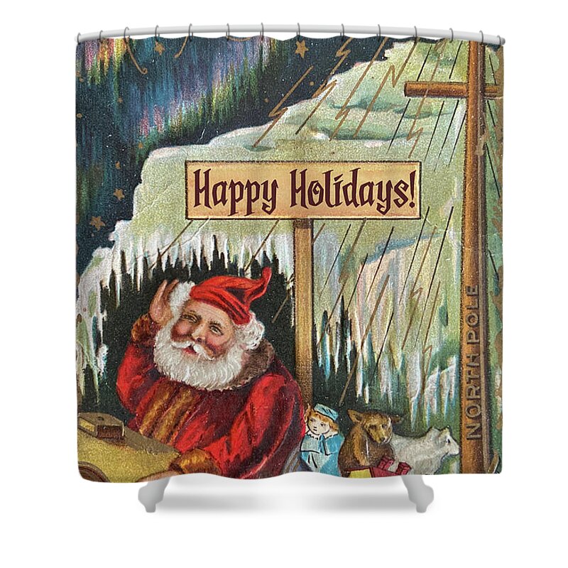 Santa Claus Shower Curtain featuring the digital art Hiding Santa by Long Shot