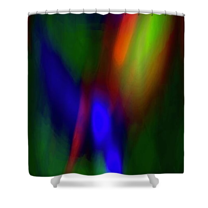Neon Shower Curtain featuring the digital art Highlighted by Glenn Hernandez