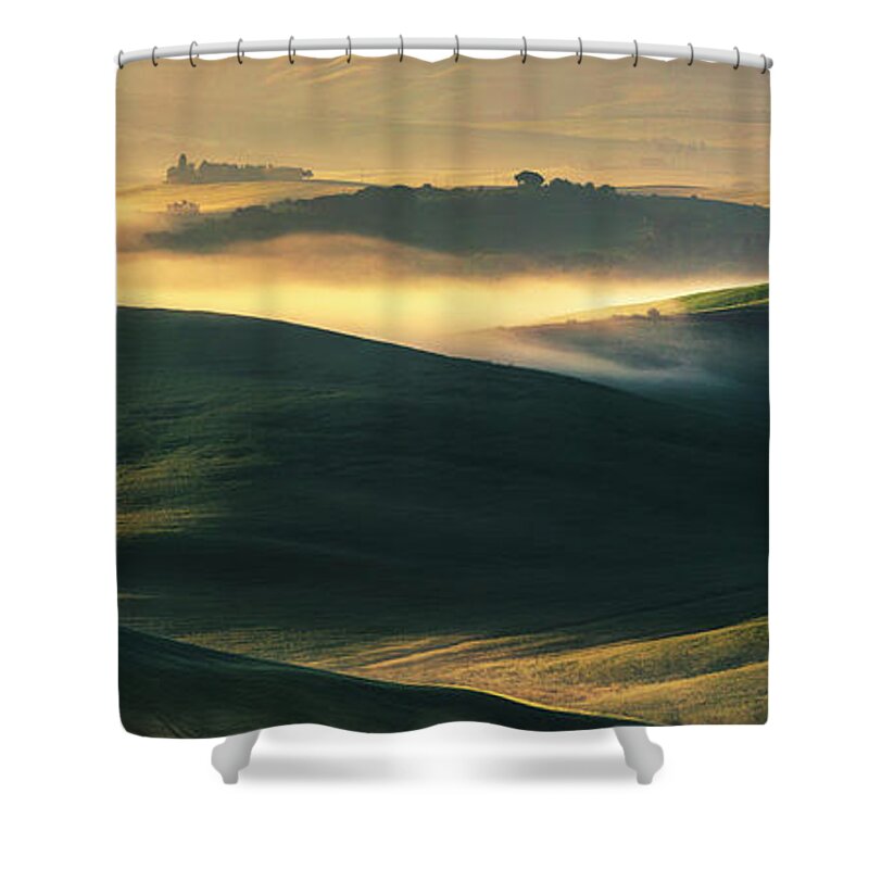 Italy Shower Curtain featuring the photograph Hilly Tuscany Valley by Evgeni Dinev