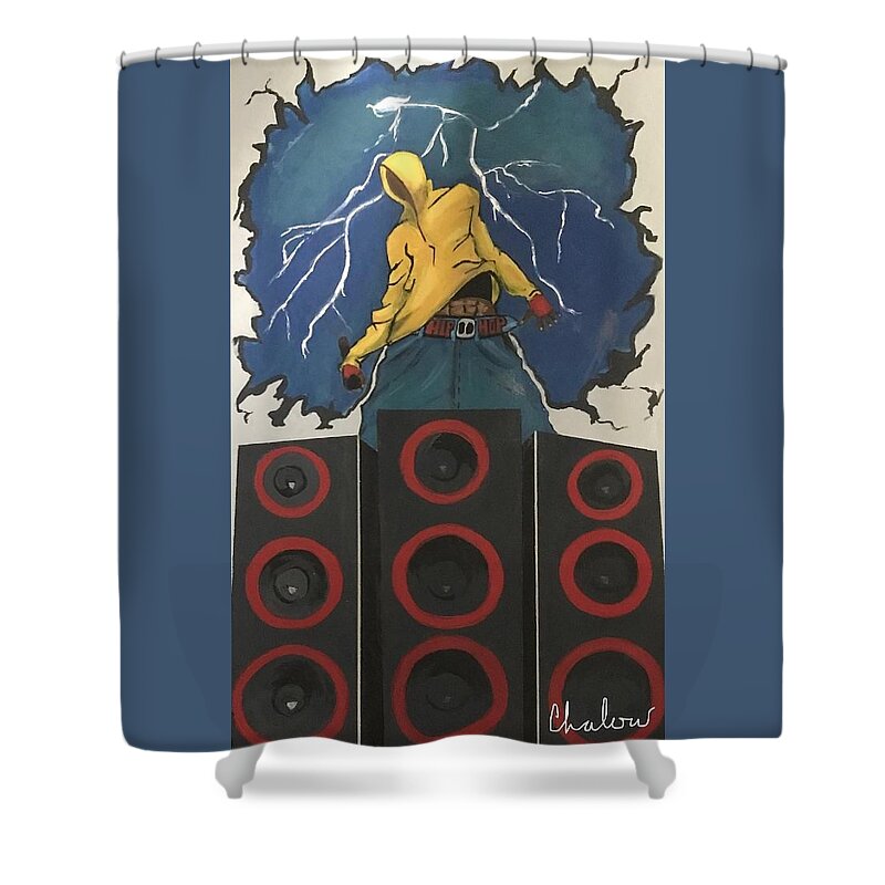 Hip Hop Shower Curtain featuring the painting Hip Hop Live by Charles Young