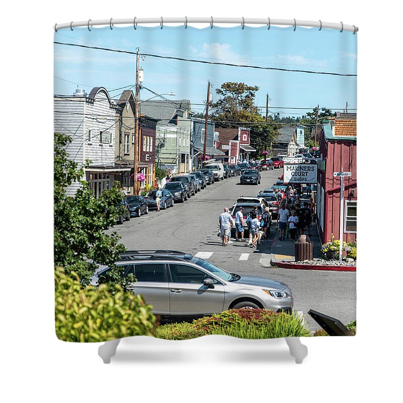 Historic Front Street In Coupeville Shower Curtain featuring the photograph Historic Front Street in Coupevile by Tom Cochran