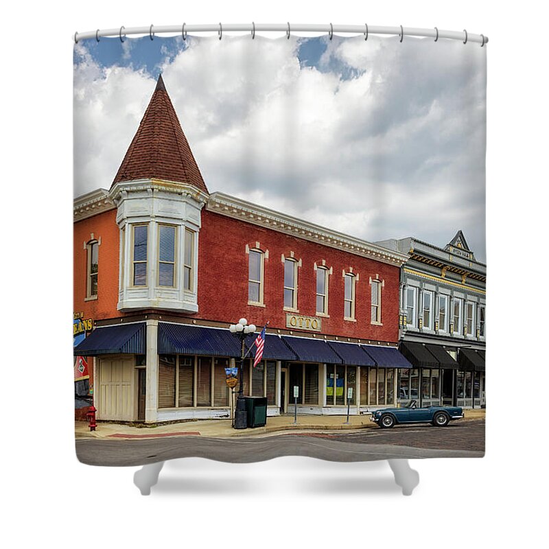 Arcola Illinois Shower Curtain featuring the photograph Historic Downtown Arcola, Illinois by Susan Rissi Tregoning