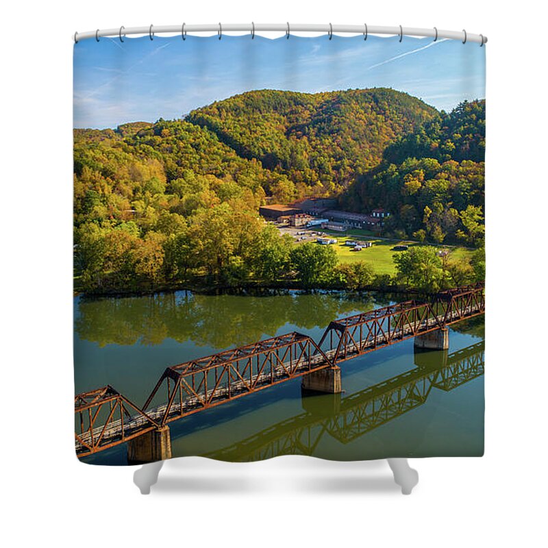 Virginia Shower Curtain featuring the photograph Hiwassee Trestle 8 by Star City SkyCams