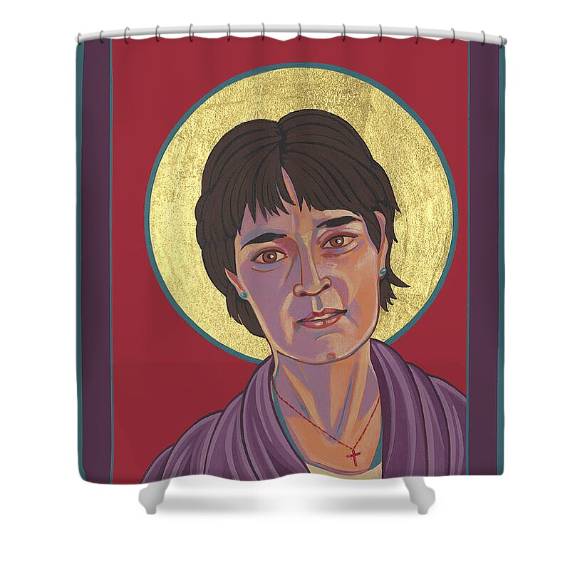 Holy Living Martyr Dianna Ortiz Shower Curtain featuring the painting Holy Living Martyr Dianna Ortiz 317 by William Hart McNichols