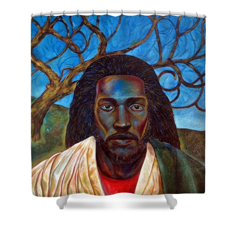 Holy Shower Curtain featuring the painting Holy Man by Joe Roache