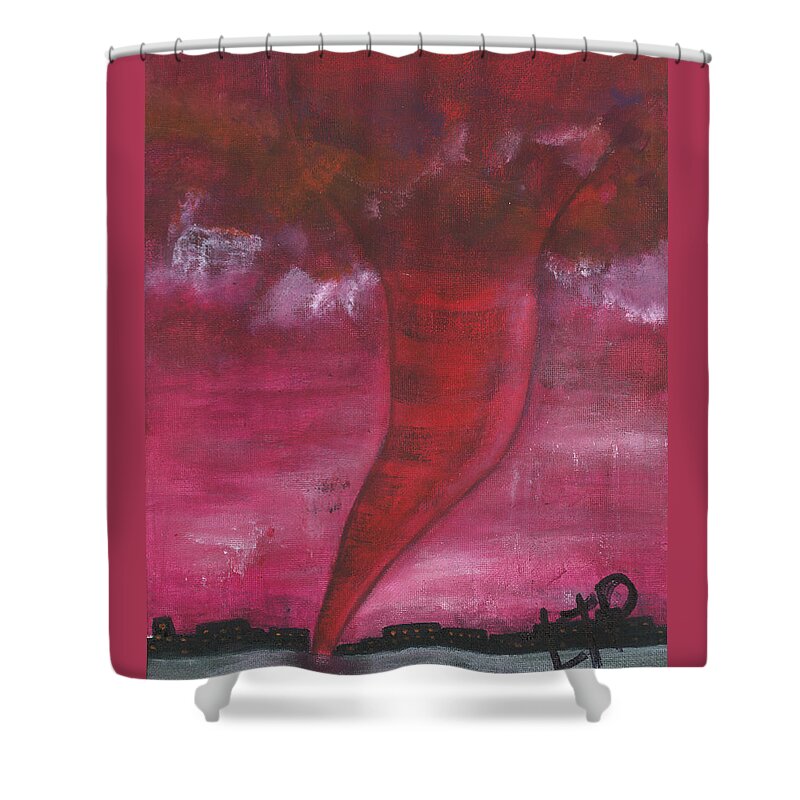 Storm Shower Curtain featuring the painting Holy Tornado by Esoteric Gardens KN