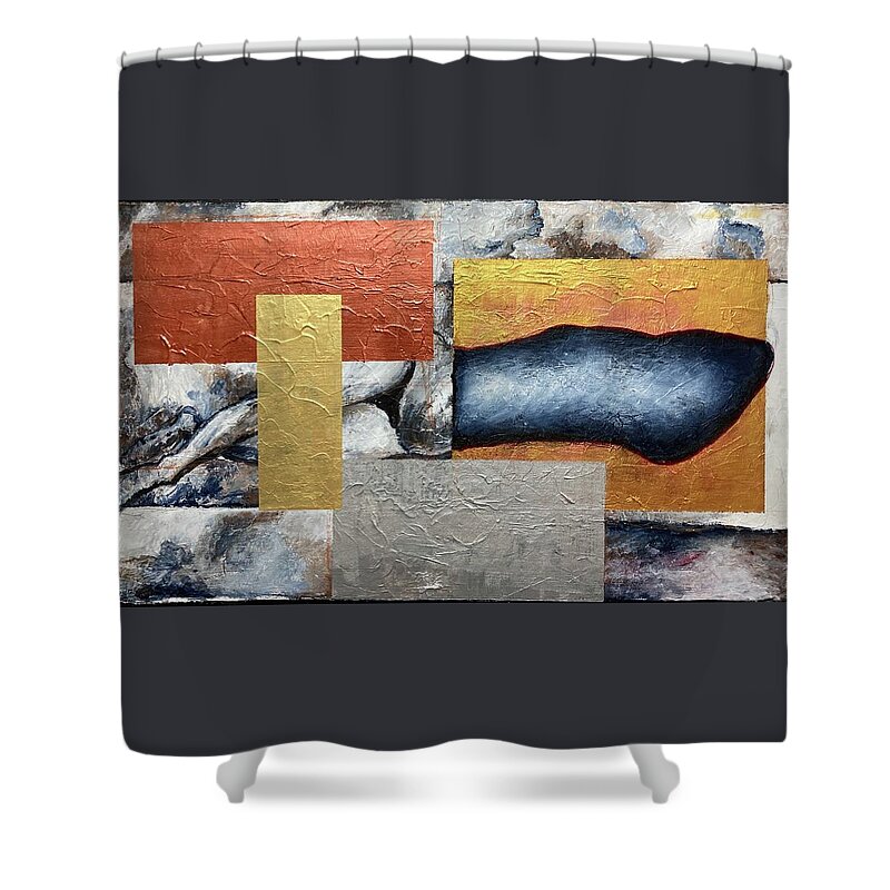 Surrealistic Shower Curtain featuring the painting Homage to Matisse, Magritte, and Ernst by David Euler