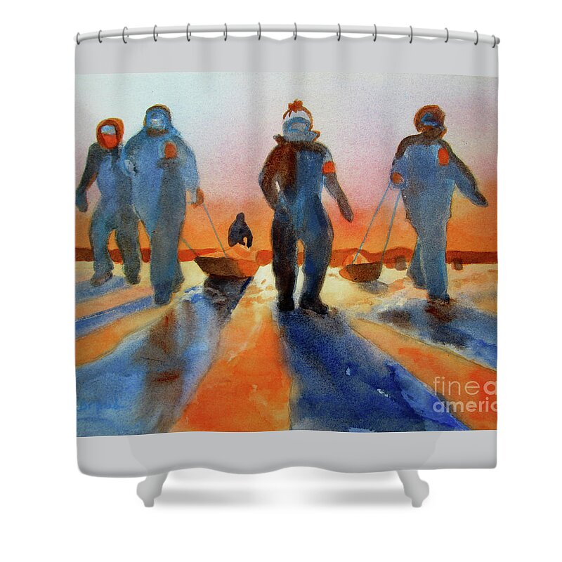 Paintings Shower Curtain featuring the painting Homeward Bound by Kathy Braud