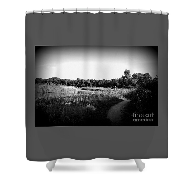 Nature Shower Curtain featuring the photograph Homewood Izaak Walton Prairie Lake - Holga Effect by Frank J Casella
