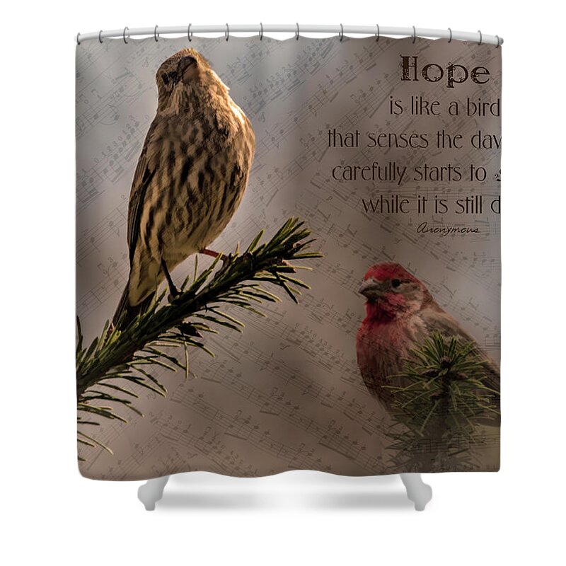 House Finch Shower Curtain featuring the photograph Hope by Cathy Kovarik