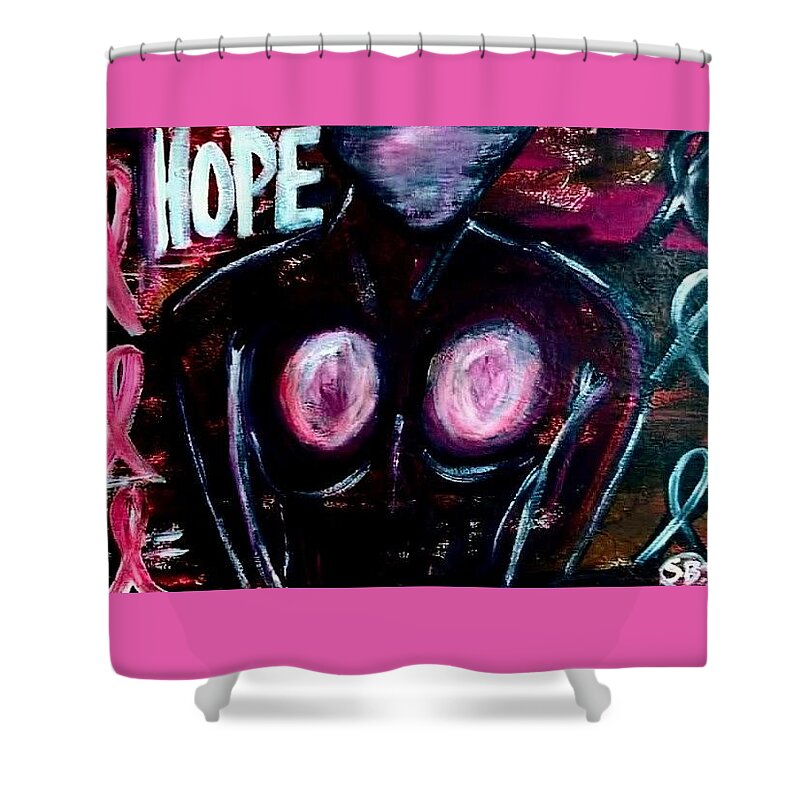  Shower Curtain featuring the painting Hope in A Dark Place by Shemika Bussey