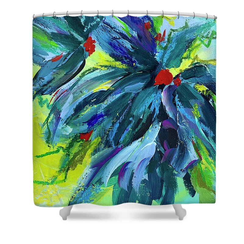 Colorful Shower Curtain featuring the mixed media Hope In The Garden by Bonny Butler