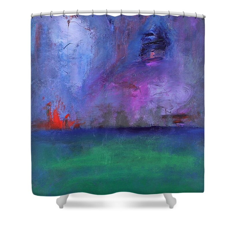 Abstract Shower Curtain featuring the painting Hope by Raymond Fernandez