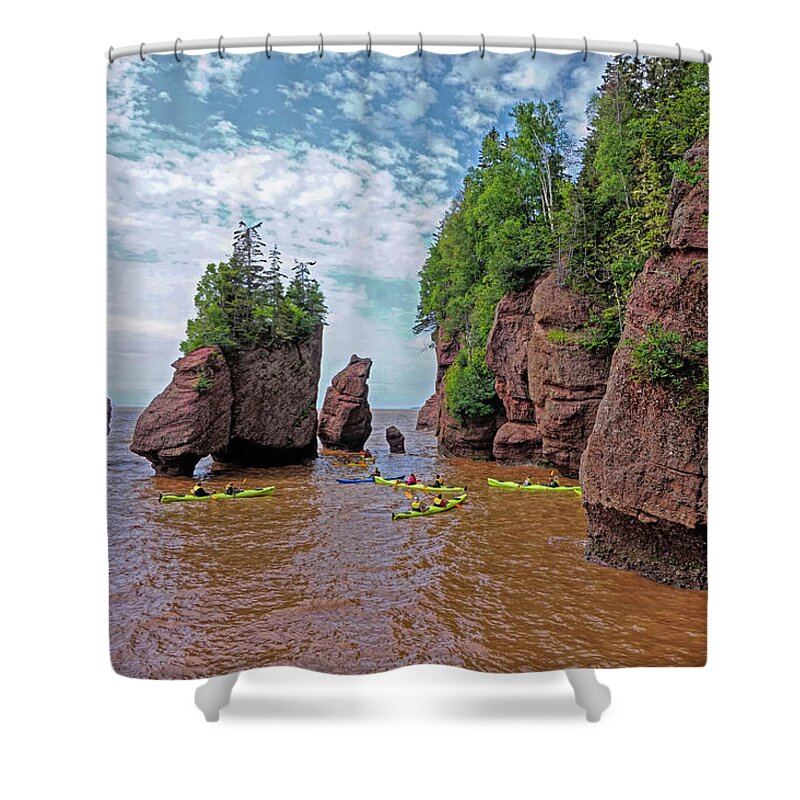Hopewell Rocks Shower Curtain featuring the photograph Hopewell Rock New Brunswick by Yvonne Jasinski
