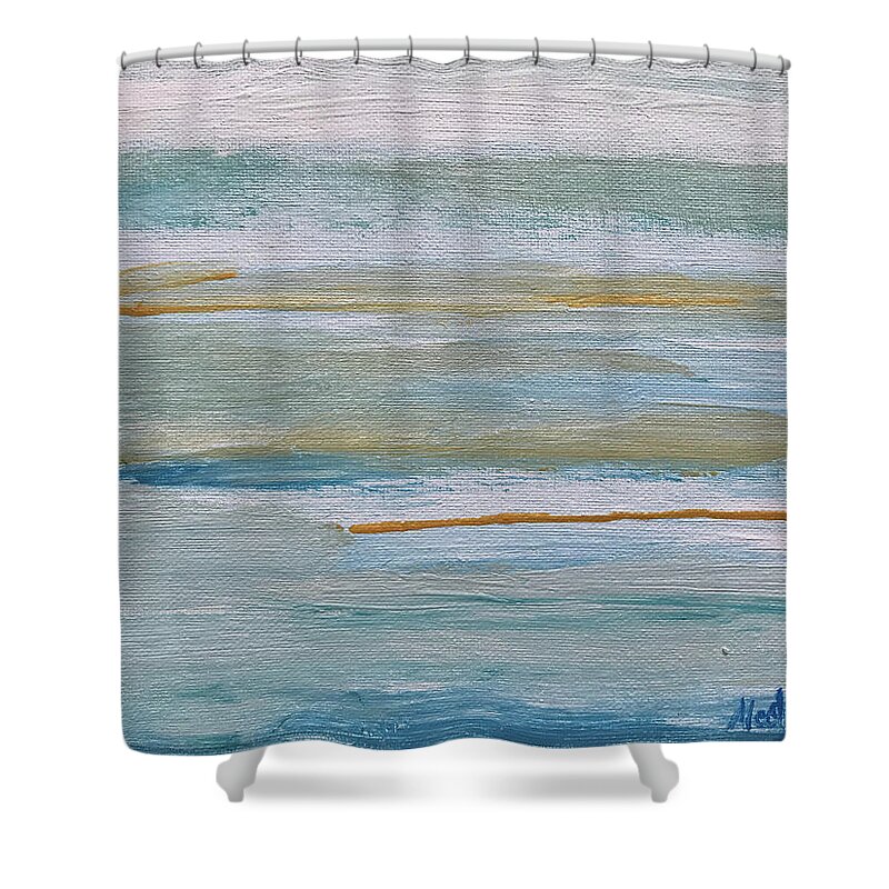 Horizon Shower Curtain featuring the painting Horizon by Medge Jaspan