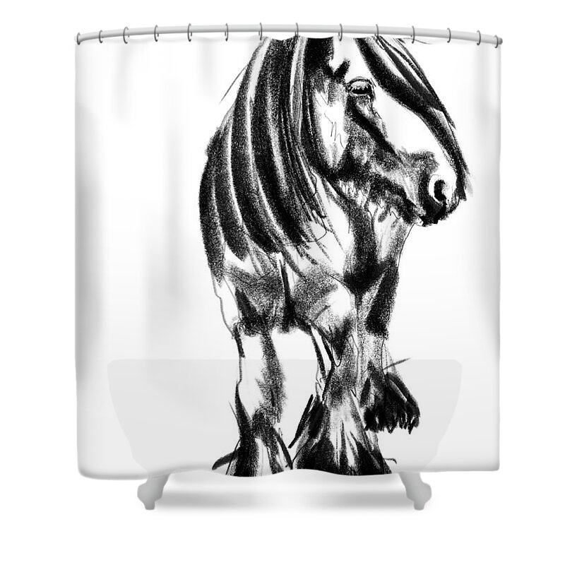 Horse Shower Curtain featuring the painting Horse George by Go Van Kampen