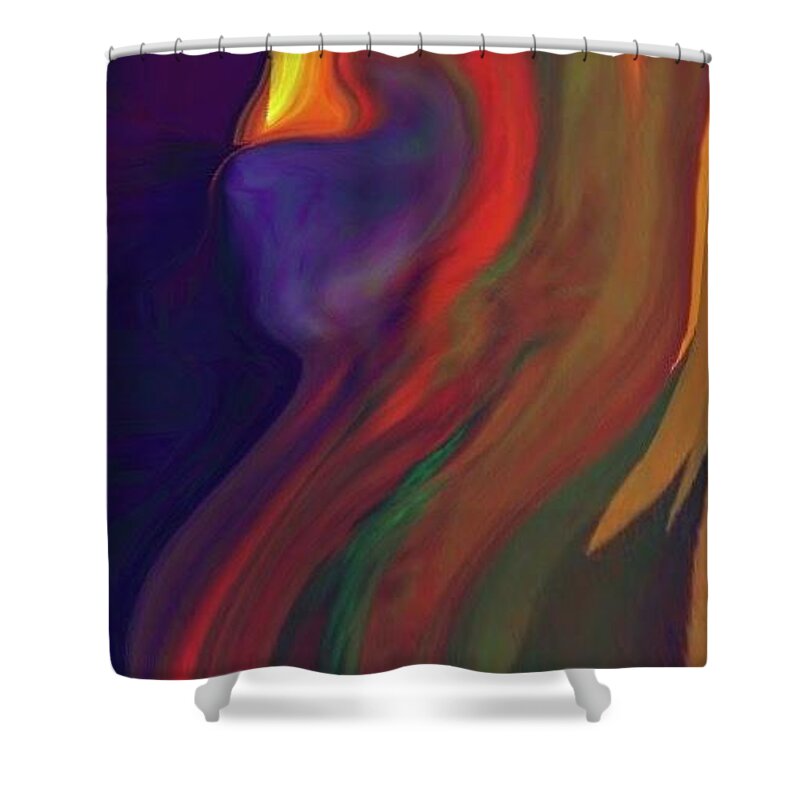  Shower Curtain featuring the digital art Horseman by Glenn Hernandez