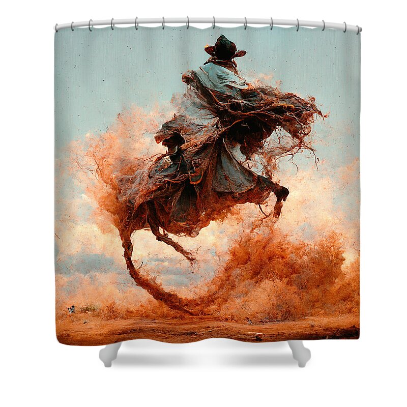Horse Shower Curtain featuring the digital art Horses #11 by Craig Boehman