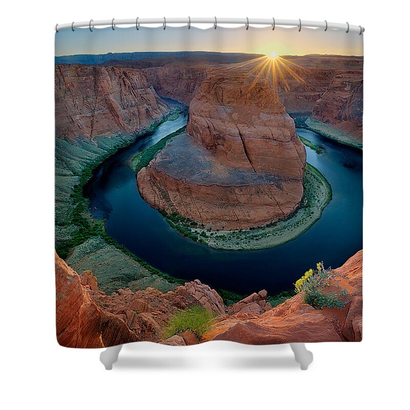 Horseshoe Bend Shower Curtain featuring the photograph Horseshoe Bend by Peter Boehringer
