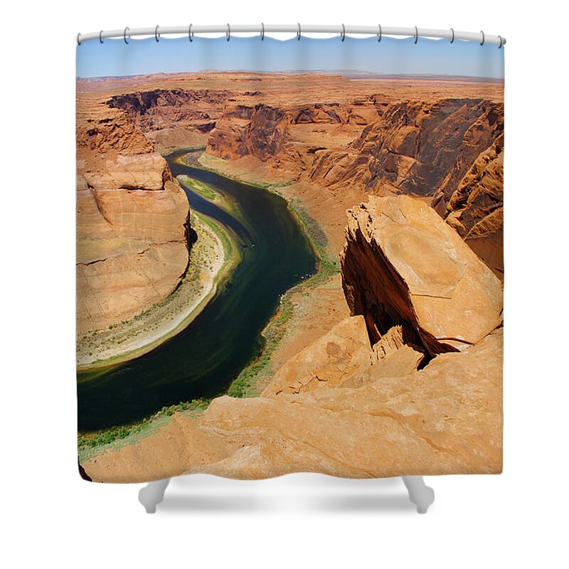 Landscape Shower Curtain featuring the photograph Horseshoe Bend - Utah by Mike McGlothlen