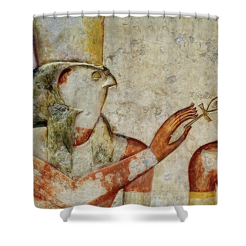 Horus And Ramses Ii Shower Curtain featuring the photograph Horus and Ramses by Weston Westmoreland