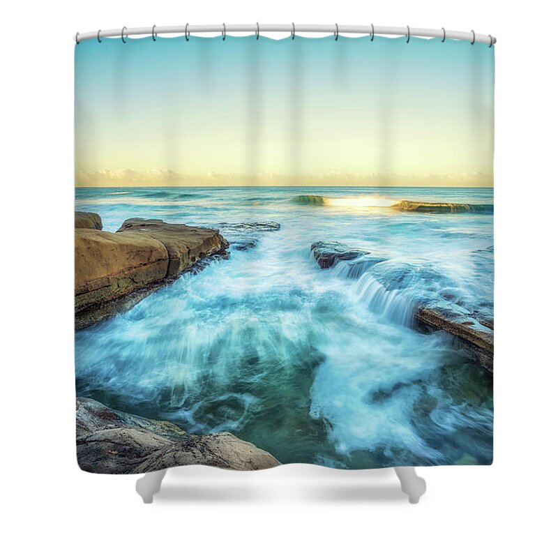 La Jolla Shower Curtain featuring the photograph Hospital's Reef Sunrise Any More Perfect by Joseph S Giacalone