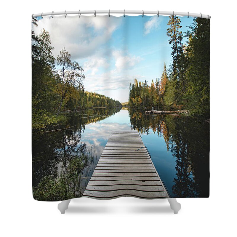 Male Emotion Shower Curtain featuring the photograph Hossa national park, Finland by Vaclav Sonnek