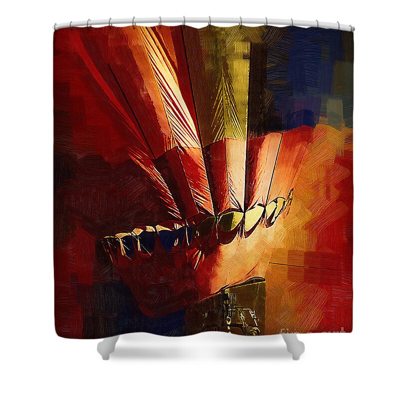 San Diego Shower Curtain featuring the digital art Hot Air Balloon Ready to Go by Kirt Tisdale